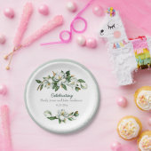 ソフトウォーター色マグノリアグリーン結婚リーの紙Pl ペーパープレート (パーティー)