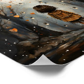 ソフトウォーター色小さな女の子お洒落イラストレーション ポスター (角)