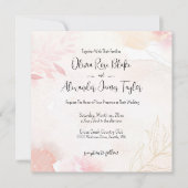 ソフトウォーター色赤面フローラ結婚式招待状 招待状 (正面)