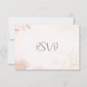 ソフトウォーター色赤面フローラ結婚式RSVP 招待状 (正面)