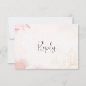 ソフトウォーター色赤面フローラ結婚式RSVP 招待状 (正面)