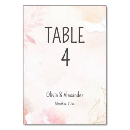 ソフトウォーター色赤面結婚フローラ テーブルナンバー