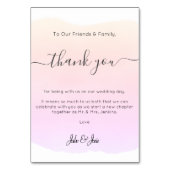 ソフトウォータ結婚ーの感謝していテーブル・カード テーブルナンバー (正面)