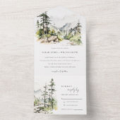 ソフトウッズマウンテンランドスケープ結婚スケッチ オールインワン招待状 (内側)