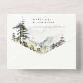 ソフトウッズマウンテンランドスケープ結婚スケッチ オールインワン招待状 (裏面)