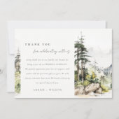 ソフトウッズマウンテンランドスケープ結婚スケッチ サンキューカード (正面)