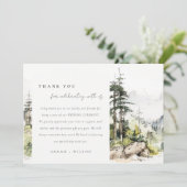 ソフトウッズマウンテンランドスケープ結婚スケッチ サンキューカード (スタンド正面)