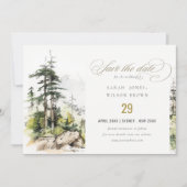 ソフトウッズマウンテンランドスケープ結婚スケッチ セーブザデート (正面)