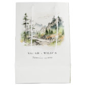 ソフトウッズマウンテンランドスケープ結婚スケッチ ミディアムペーパーバッグ (裏面)