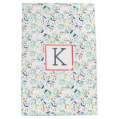 ソフトウモダンォーター色植物模様 ミディアムペーパーバッグ (正面)