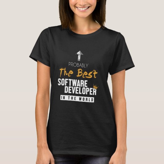 ソフトウ最高のェア開発者World Full Stackソフトウェア Tシャツ (正面)
