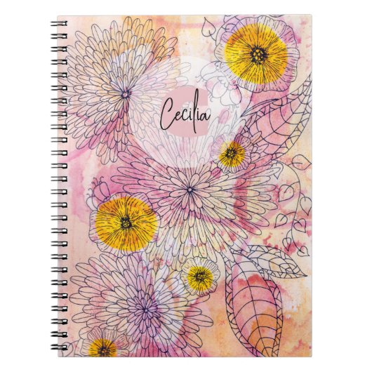 ソフトウ芸術的ォーター色グラディエント線アートダイアリー ノートブック (正面)