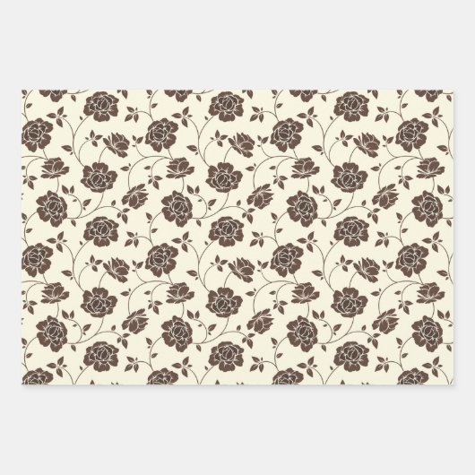 ソフトエかわいらしロエレガントークリームブラウンカスタム ラッピングペーパーシート (正面2)