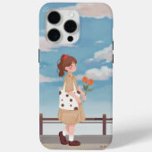 ソフトエステティック女の子とバラ電話ケース Case-Mate iPhoneケース (裏面)