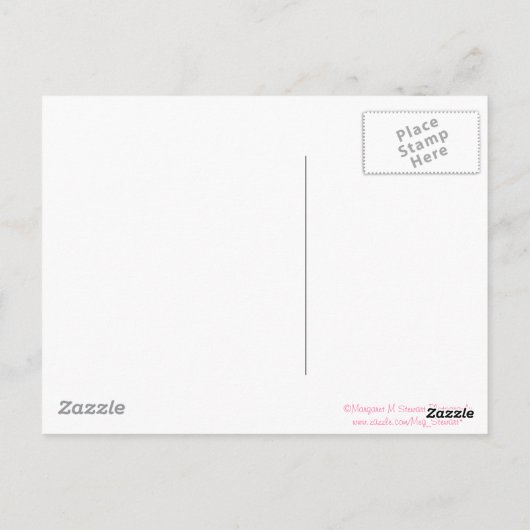 ソフトエッジピンク牡丹の母の日はがき ポストカード (裏面)