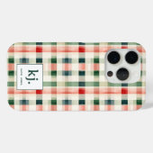 ソフトエバーグリーンギンガムモノグラム Case-Mate iPhoneケース (裏面 (横))