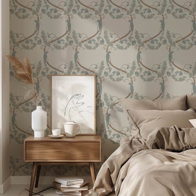 ソフトエレガンスバード&つる植物 壁紙 (クリエイターアップロード済み)