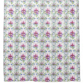 ソフトエレガントオーキッド花柄 – スタイリッシュ シャワーカーテン (正面)