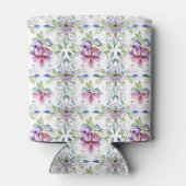 ソフトエレガントオーキッド花柄 – スタイリッシュ 缶クーラー (裏面)