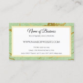 ソフトエレガントグリーンと金ゴールドフェイク大理石会計士 名刺 (裏面)