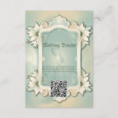 ソフトエレガントグリーンフローラデザイン。 エンクロージャーカード (正面)