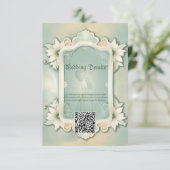 ソフトエレガントグリーンフローラデザイン。 エンクロージャーカード (スタンド正面)