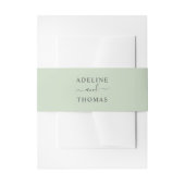 ソフトエレガントグリー結婚ンのモノグラム 招待状ベリーバンド (正面例)