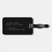 ソフトエレガントグレー赤面ピンクローズ金ゴールド世界地図 ラゲッジタグ (裏面横)