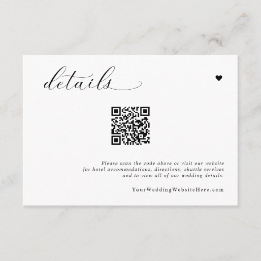 ソフトエレガントシンプルモダン結婚詳細 エンクロージャーカード (正面)