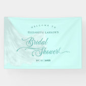 ソフトエレガントターコイズ結婚ズドレスブライダルシャワー 横断幕 (横)