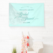 ソフトエレガントターコイズ結婚ズドレスブライダルシャワー 横断幕 (インサイチュ)