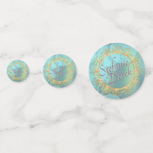 ソフトエレガントティール(緑がかった色)バブル コンフェッティ (正面)