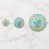 ソフトエレガントティール（緑がかった色）バブル コンフェッティ (裏面)