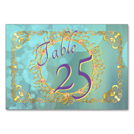 ソフトエレガントティール（緑がかった色）バブル テーブルナンバー