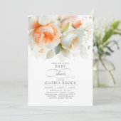 ソフトエレガントテラコッタフローラボホベイビーシャワー 招待状 (スタンド正面)