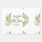 ソフトエレガントデリケートなベージュの緑のススキ ラッピングペーパーシート (正面2)