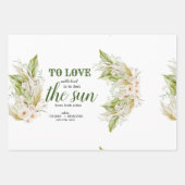 ソフトエレガントデリケートなベージュの緑のススキ ラッピングペーパーシート (正面)