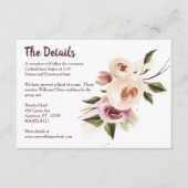 ソフトエレガントバラバーガンディークリームフレーム エンクロージャーカード (正面)