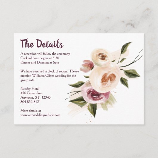 ソフトエレガントバラバーガンディークリームフレーム エンクロージャーカード (正面)