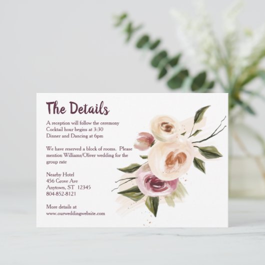 ソフトエレガントバラバーガンディークリームフレーム エンクロージャーカード (スタンド正面)