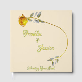 ソフトエレガントピースバラグリーン&金ゴールドオ結婚バル ゲストブック