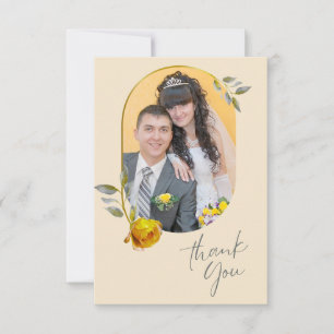 ソフトエレガントピースバラグリーン&金ゴールドオ結婚バル サンキューカード