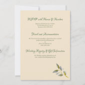 ソフトエレガントピースバラグリーン&金ゴールドオ結婚バル 招待状 (裏面)