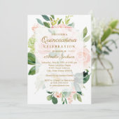 ソフトエレガントピーチ開花キンセアニェラ誕生日 招待状 (スタンド正面)