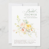 ソフトエレガントフラワーズボホブライダルシャワー 招待状 (正面)