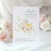 ソフトエレガントフラワーズボホブライダルシャワー 招待状