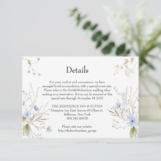 ソフトエレガントブルーワイルドフラワーメドウ詳細カード エンクロージャーカード (スタンド正面)