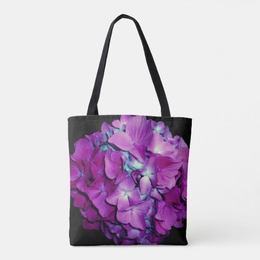 ソフトエレガントマゼンダティール（緑がかった色）フローラアジサイ トートバッグ (裏面)