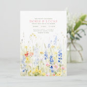 ソフトエレガントワイルドフラワーズ自然庭園の結婚式 招待状 (スタンド正面)