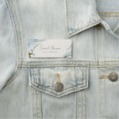 ソフトエレガント抽象芸術ウォーターカラーブルー金ゴールドビーチイ 名札 (インサイチュ)